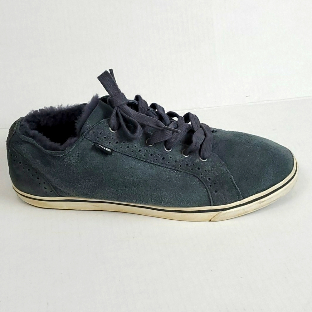 UGG Australia Roxford Bomber Gray suede shearling shoes men size 10.5